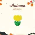 Carino toppa ricamata a tulipano giallo per abbigliamento borse e decorazione accessori. - Fiore Giallo