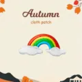 Cute colorful rainbow cloud embroidered cloth patch, perfect for DIY clothing decor. - Rainbow Cloud