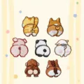 Set de 7 patchs brodés mignons de fesses d'animaux de dessin animé pour décor de vêtements - Ensemble de 7 Pièces