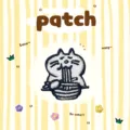 Cute cat eating noodles embroidered patch diy cute animal cloth badge for clothing hat decor - 27x25mm