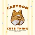 Joli patch brodé fesses de corgi, accessoire de vêtement animal de dessin animé - Train-arrière de Corgi