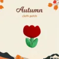 Autumn tulip cloth patch, red flower embroidered badge for clothing jeans backpack decoration - Red Flower