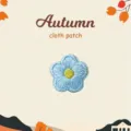 Blue flower embroidered cloth patch DIY decorative apparel patch for jeans jacket canvas bag. - Blue Flower 16mm