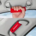 Red plush car roof grab handle cover interior accessory with sport logo details. - SPORT Red One / 10.5*4.5cm / Red