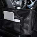 Car storage net pocket for car seat back, multi-functional mesh organizer bag interior. - Black With Net Label And Bag