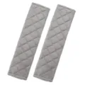 Plush car seat belt shoulder pads soft comfortable quilted seatbelt cover grey 2pcs - Gray Plaid