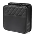 Organizador de asiento de coche de piel sintética negra con patrón acolchado para maletero. - Negro