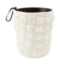 Car trash can collapsible hanging auto waste bin waterproof interior pocket organizer - Beige