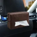 Bruine suède auto tissue box, hangende autostoel rug leuning servettenhouder houder. - Bruin
