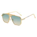 Lunettes de soleil de luxe pour homme monture doree et verres degrades vintage style pilote - Cadre Or Blanc Verre Thé Vert