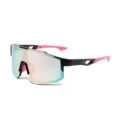 Occhiali da sole per ciclismo outdoor uomo donna, occhiali sportivi antivento lenti colorate. - Montatura Rosa Nero Lente Rosa Ciliegia