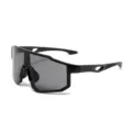 Gafas de sol deportivas de ciclismo negras para exterior, diseño antivento, montura ligera. - Montura Negra Lentes Gris Negro