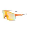 2024 Nueva Moda Al Aire Libre Ciclismo Gafas De Sol Pantalla A Prueba Viento Coloridas Top - Montura Naranja Lente Rojo Naranja
