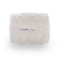 Hermosa caja de pañuelos para coche de felpa blanca soporte colgante para visera. - Piel de Conejo Cepillada Floral Blanca Caja de Pañuelos / Blanco