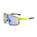 Occhiali da sole sportivi per ciclismo con montatura gialla neon e lenti a specchio. - Montatura Giallo Verde Lente Mercurio Verde