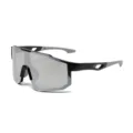 Uomini Donne Occhiali da Sole Ciclismo Sport Outdoor Antivento Specchiati UV400 Moda - Montatura Nera Specchio Argento
