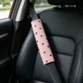 Pink polka dot car seat belt cover soft shoulder pad universal interior accessory for comfort. - 25*6 / Polka Dot Pink Shoulder Pad