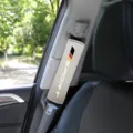 Universal car seatbelt shoulder pad velvet soft anti-chafing protective cover beige sport - Gray Brushed Sport Style
