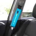 Comfortable car seat belt shoulder pad soft plush protective cover for vehicle driving safety - Blue Brushed Sport Style