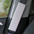 Colorful car seatbelt shoulder pad dopamine bubble design cute interior accessory for women - Bubble Plaid Pink-Blue Shoulder Pad