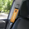 Comfortable car seat belt cover plush soft shoulder pad anti-chafing universal interior accessory - Khaki Brushed Sport Style