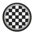 Black and white checkerboard car cup coaster with sparkling rhinestones silicone auto interior - Checkerboard with Rhinestones Coaster / Black and White