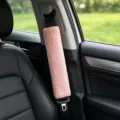 Pink plush car seatbelt cover soft teddy fleece shoulder pad protector for auto accessories - Pink Teddy Velvet Shoulder Pad