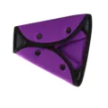 Purple triangle car seatbelt adjuster soft fabric foldable snap seatbelt retainer clip - Purple