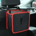 Organizador de asiento de coche colgante negro rojo bolsa de almacenamiento oxford 1pz - Papelera Cuadrada de Tablero PE Rojo