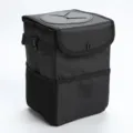 Portable black car trash can, multi-functional waterproof hanging storage organizer. - Small (25x15x17cm) / Black