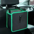 Bolsa de almacenamiento colgante para asiento de coche negro verde impermeable papelera SKU - Papelera Cuadrada de Tablero PE Verde