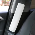 Car seatbelt shoulder pad comfort protector soft fabric strap cover interior accessory - Ice Silk Shoulder Cover (Pair) / White
