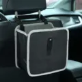 Schwarzer Auto-Sitz-Hänge-Organizer Oxford-Gewebe wasserdichte Mülltasche Variante - Grauer Quadratischer PE-Platten Mülleimer