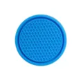 Blue silicone car cup coaster with non-slip mesh pattern, universal vehicle interior accessory. - Plain Honeycomb / Blue