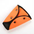 Ajusteur de ceinture de sécurité triangulaire orange, clip pliable souple pour conduite sûre. - Orange