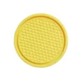 Yellow car cup holder coaster, PVC anti-slip waterproof mat for vehicle interior accessory. - Yellow