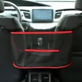 Red de almacenamiento para asiento de coche organizador malla negra entre asientos - Etiqueta de Red Roja con Bolsa