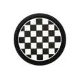 Black and white checkered car cup holder coaster, PVC anti-slip automotive mat variant. - Black and White