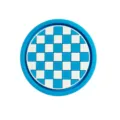Blue and white checkered car coaster PVC anti-slip cup holder mat auto accessories. - Blue & White