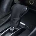 Universal black fabric car gear shift cover, durable shifter protector with velcro. - Gear Shift Cover / 1 Piece / Black