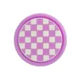 Purple white checkered car coaster PVC anti slip cup mat vehicle interior accessory - Purple White
