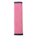 Pink leather car seatbelt shoulder pad cover, soft quilted cushion strap protector for driving comfort. - 6.5x23cm / Pink