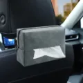 Auto Suede Tissue Doos Grijs Hangende Stoelrug Servethouder Multifunctioneel - Grijs
