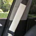 Beige Car Seat Belt Cover Breathable Linen Shoulder Pad Anti-Chafing Comfort Cushion - Beige
