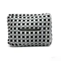 Black and white checkered car tissue box cover, soft fabric auto napkin holder decor. - Bubble Plaid Tissue Box / Black