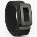 Men tactical elastic woven belt casual canvas belt for outdoor daily wear black metal buckle - 120cm / Black