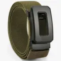Army green tactical elastic belt for men, durable canvas woven strap with quick release buckle. - 120cm / Army Green