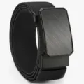 Men's black woven elastic stretch belt with metal automatic buckle for outdoor and casual wear. - 120cm / Black