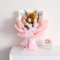 Ramo de girasol de ganchillo hecho a mano, regalo de flores tejidas para graduación y decoración - Girasol Estilo Mixto 1