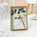 Marco de Fotos de Flor de Camelia de Ganchillo Hecho a Mano Regalo Decoración Hogar - Marco de Fotos Camelia (Terminado) / Blanco